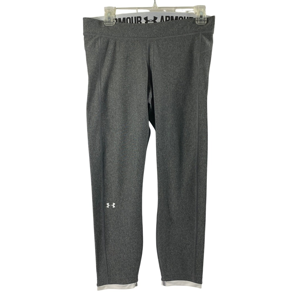 Underâ Armour Womens Medium Gray Active Leggings Workout Cropped Pants